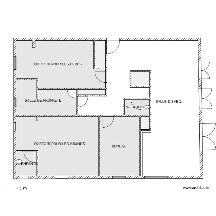 Creche. Plan de 0 pièce et 0 m2