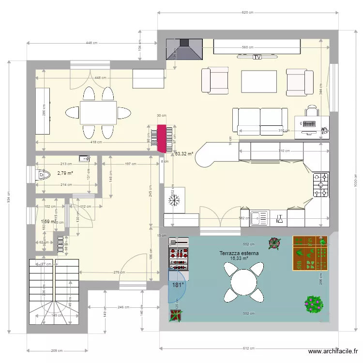 Casa Piano Terra. Plan de 