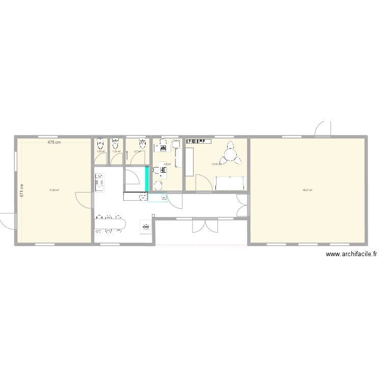 Maison Saint Etienne intérieure. Plan de 0 pièce et 0 m2