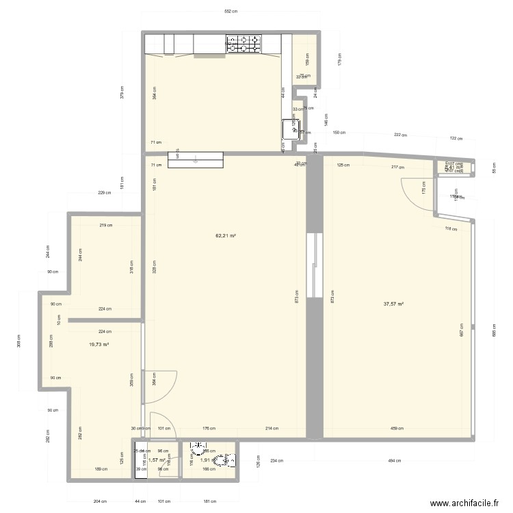 Rawyl 3. Plan de 6 pièces et 123 m2