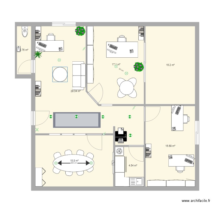 plan actuel Hossegor nouveau. Plan de 7 pièces et 100 m2