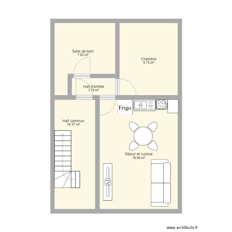2e appartement 2e étage Basècles. Plan de 0 pièce et 0 m2