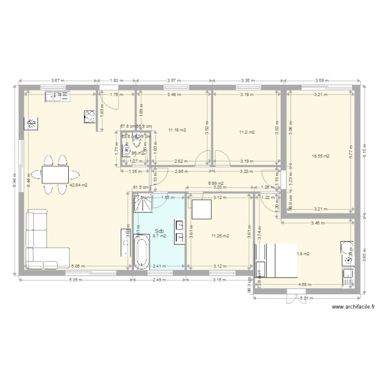 Maison beaufs Intermédiaire. Plan de 0 pièce et 0 m2