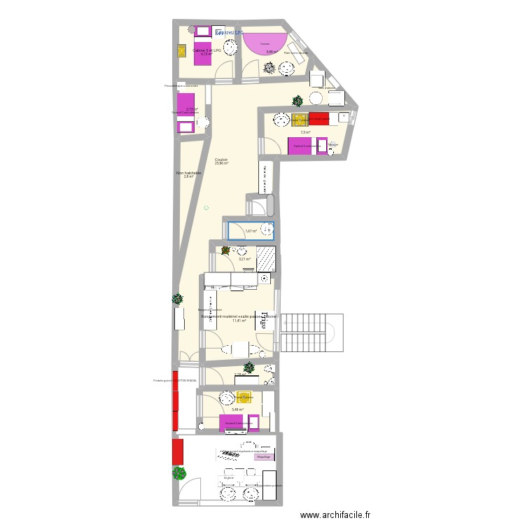 Floralyne . Plan de 11 pièces et 75 m2