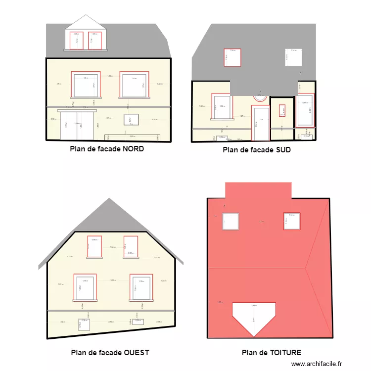 Plan de facade MENUISERIE. Plan de 
