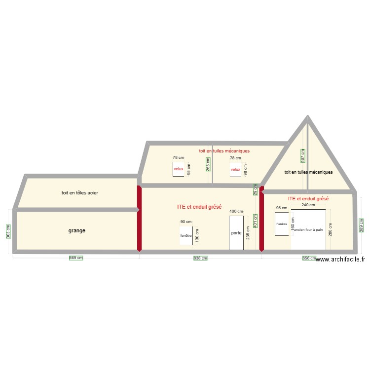 façade maison Kévin et Mathilde. Plan de 0 pièce et 0 m2
