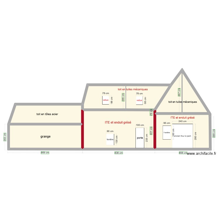 façade maison Kévin et Mathilde. Plan de 8 pièces et 135 m2