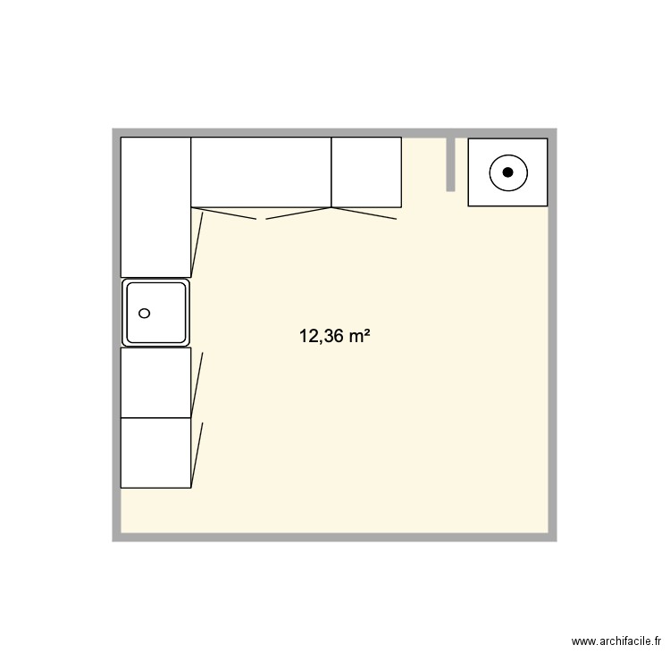 Buanderie EMD. Plan de 1 pièce et 12 m2