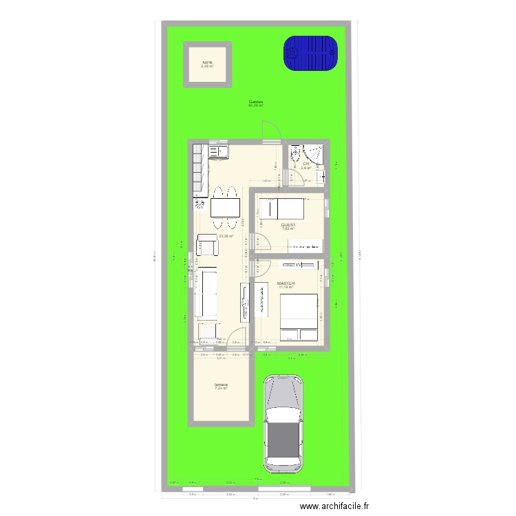 Plan9. Plan de 7 pièces et 206 m2