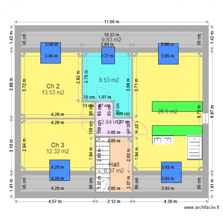 DEWULF MEZIERE 2 etage 4. Plan de 0 pièce et 0 m2