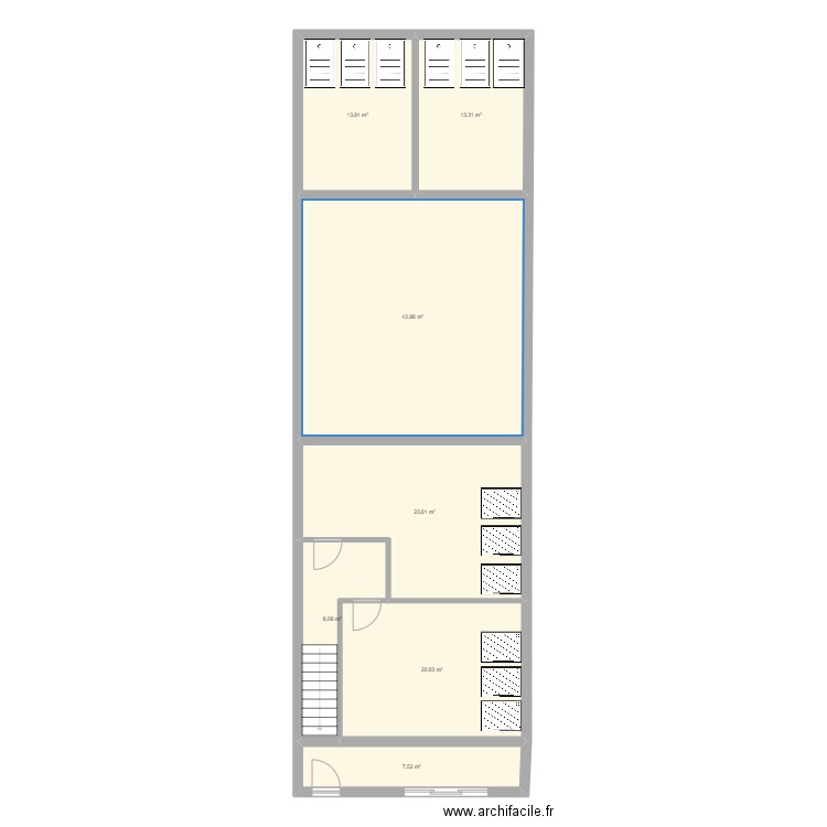 Volume 1. Plan de 7 pièces et 129 m2