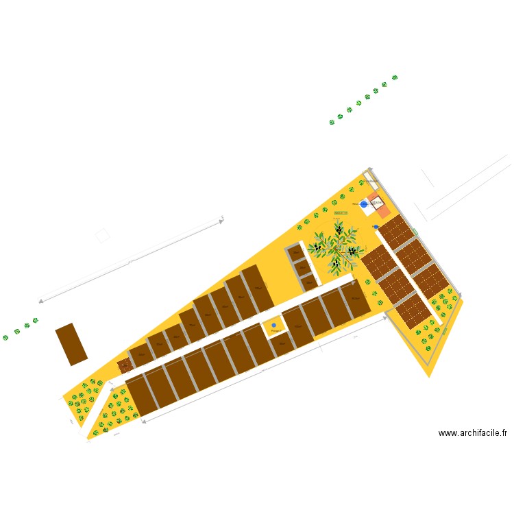 Jardin partagé V8 poulailler haie Puits. Plan de 0 pièce et 0 m2