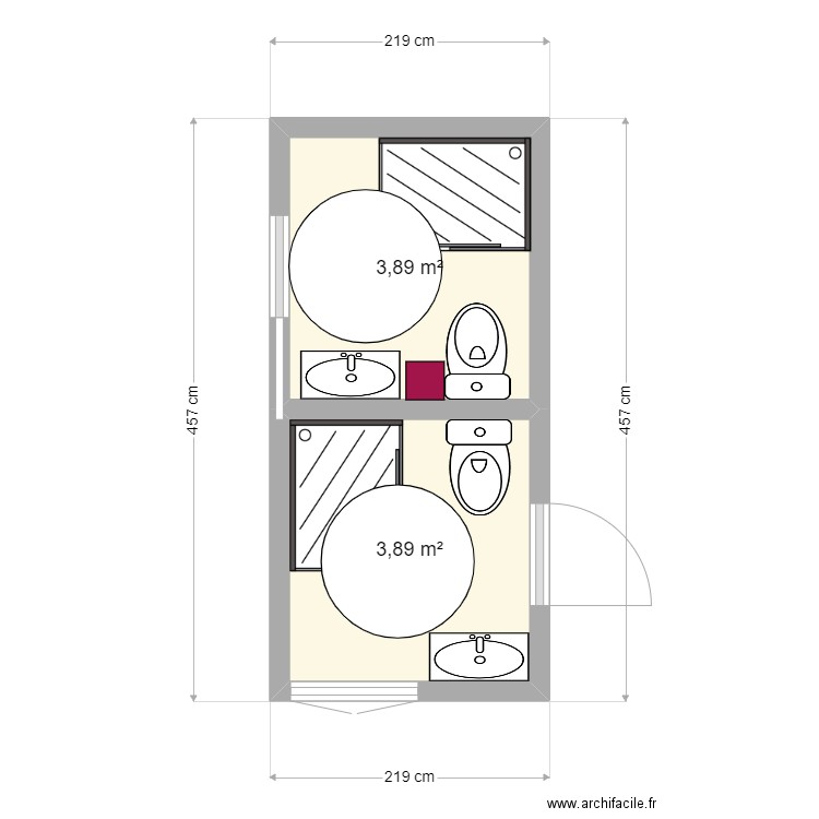 PLAN SDB RDC modifie. Plan de 0 pièce et 0 m2