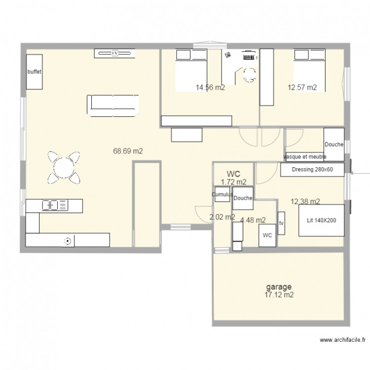 PAPA MODIF 12 09 maison seule. Plan de 0 pièce et 0 m2