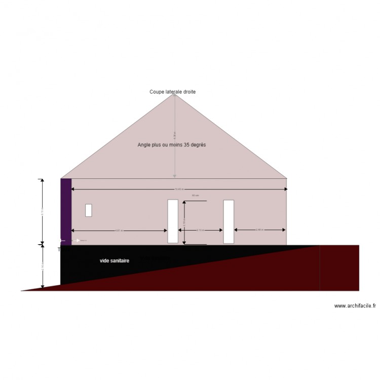 COUPE LATERALE DROITE. Plan de 0 pièce et 0 m2