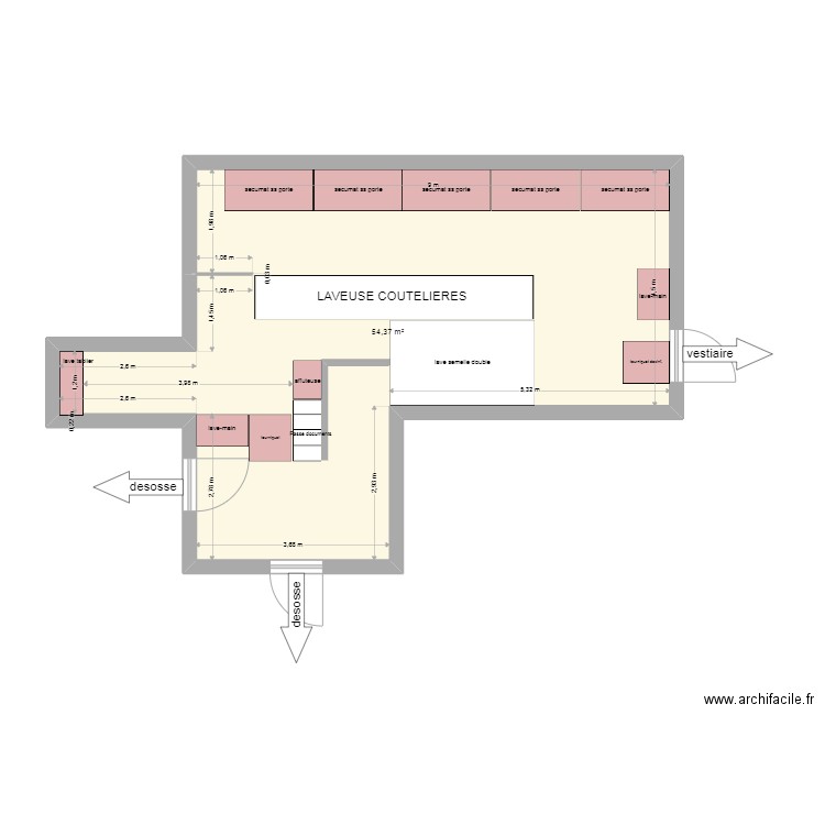 maison deso V5. Plan de 1 pièce et 54 m2