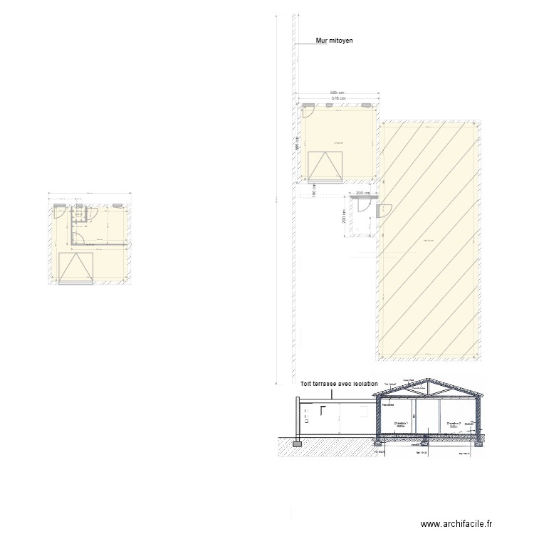 Plan aménagé. Plan de 4 pièces et 172 m2