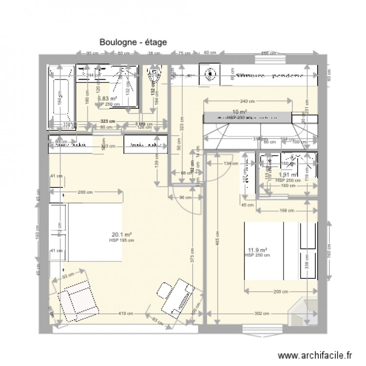 Boulogne étage . Plan de 0 pièce et 0 m2