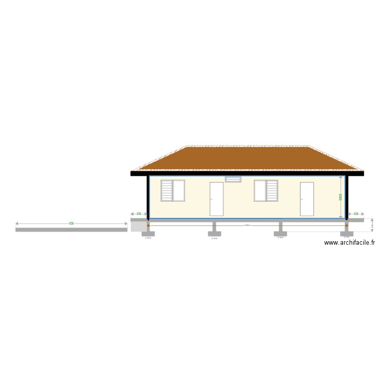 PC Facade Arrière. Plan de 0 pièce et 0 m2