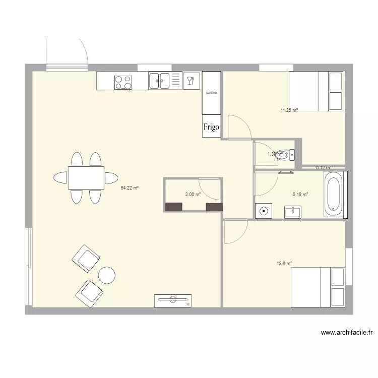 Appartement au RDC T3 Simplex. Plan de Appartement au RDC T3 Simplex. Plan de