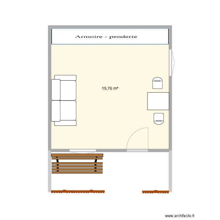 chalet jatrdin. Plan de 1 pièce et 20 m2