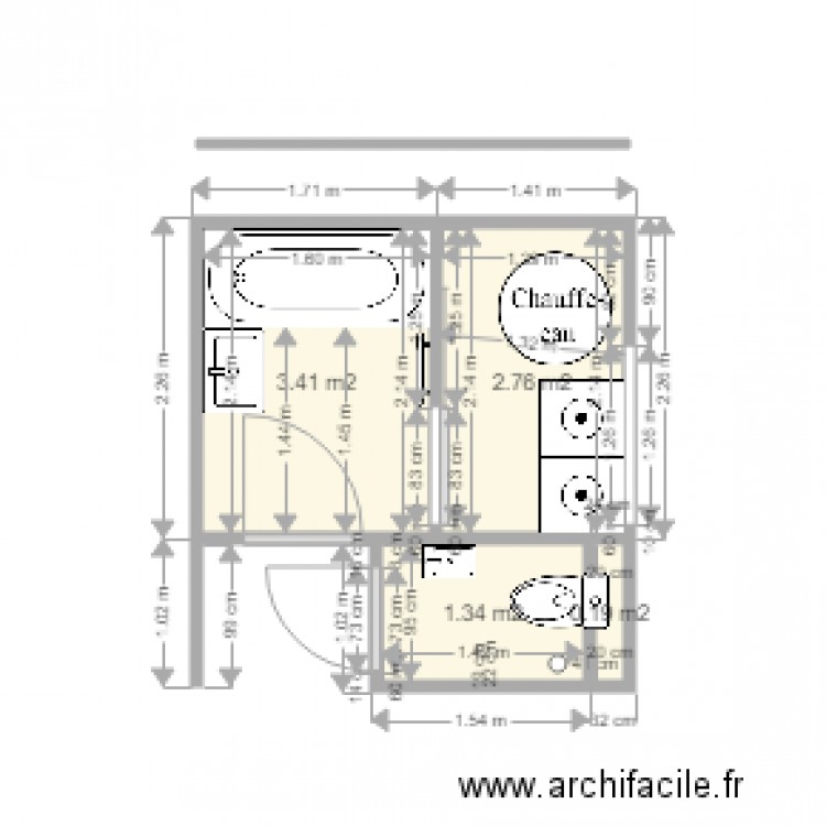 salle de bain rdc derniere version 210416. Plan de 0 pièce et 0 m2