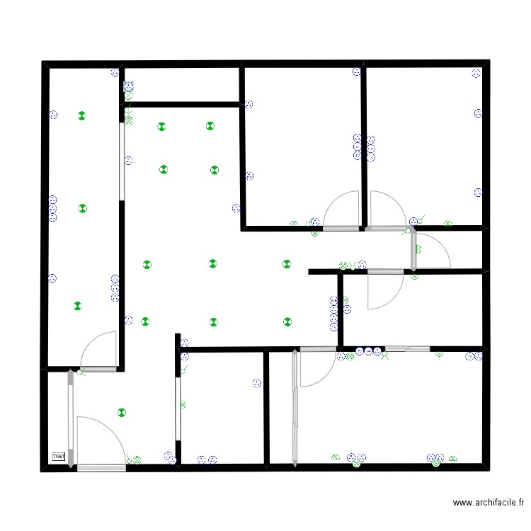 Appart Tonto BEN éclairage 1. Plan de 11 pièces et 84 m2