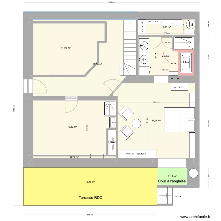 Appart Gavelière RDJ 22 mai. Plan de Appart Gavelière RDJ 22 mai. Plan de