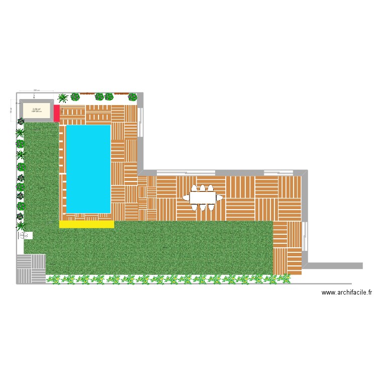 Jardin_GAME_V2. Plan de 1 pièce et 2 m2