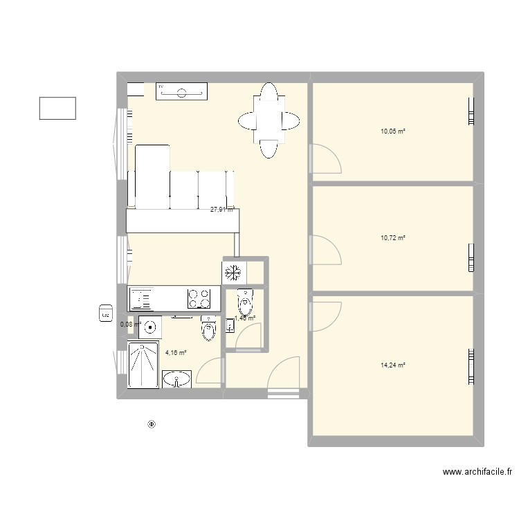 Erronkari 2. Plan de 7 pièces et 69 m2