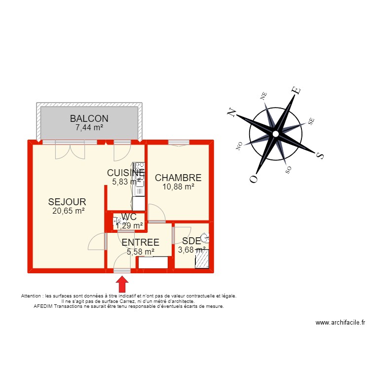 BI 10650. Plan de 10 pièces et 56 m2