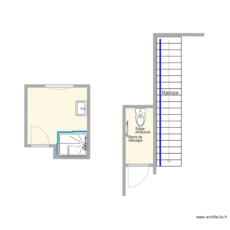 Keller_Projet. Plan de 2 pièces et 8 m2