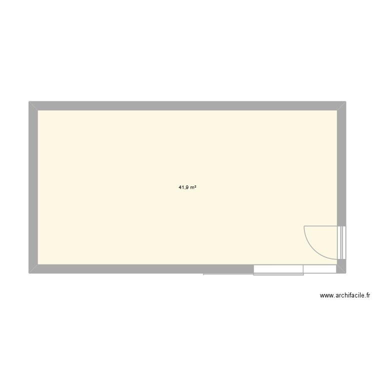 MAGASIN. Plan de 1 pièce et 42 m2
