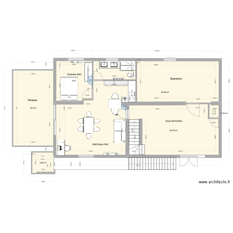 mamie modification 2. Plan de 13 pièces et 160 m2
