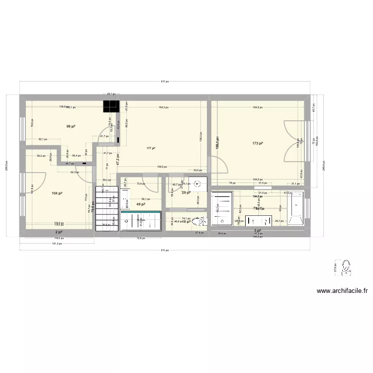 Fabien et Marie_ PlanEspaces. Plan de 10 pièces et 68 m²