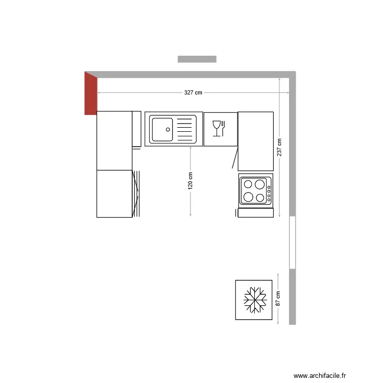 cuisine la couplais etage. Plan de 