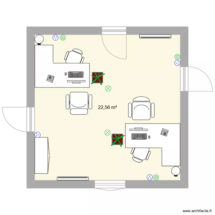 Plan bureau. Plan de 1 Pièce et 23 m² Plan bureau. Plan de 1 Pièce et 23 m²