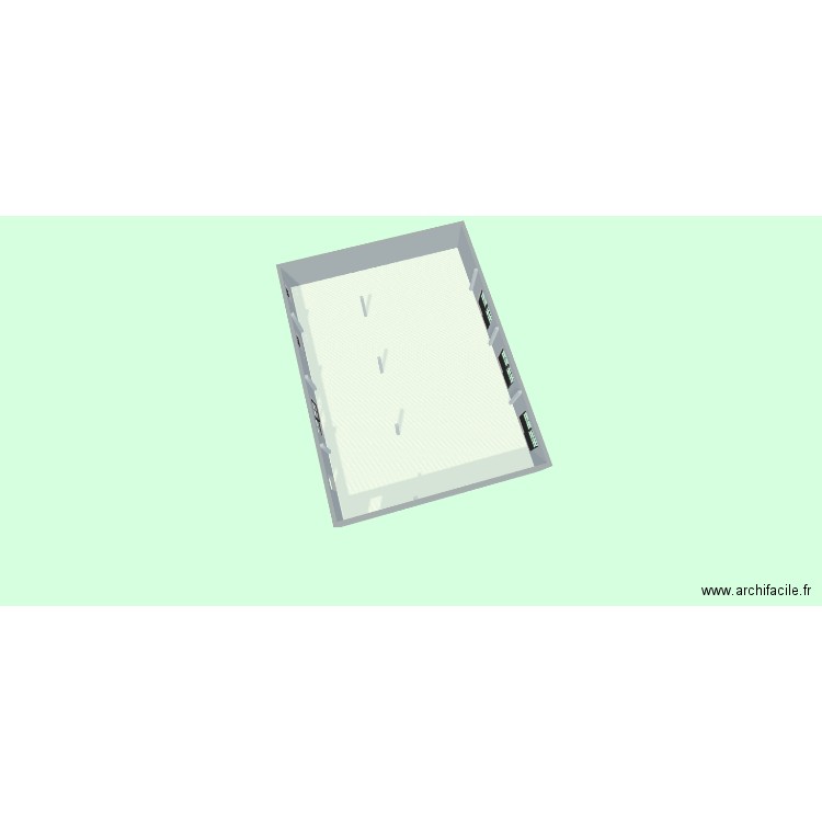 salle. Plan de 1 pièce et 215 m2