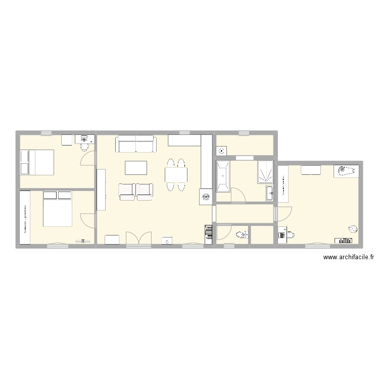 AGRANDISSEMENT MAISON. Plan de 9 pièces et 102 m2