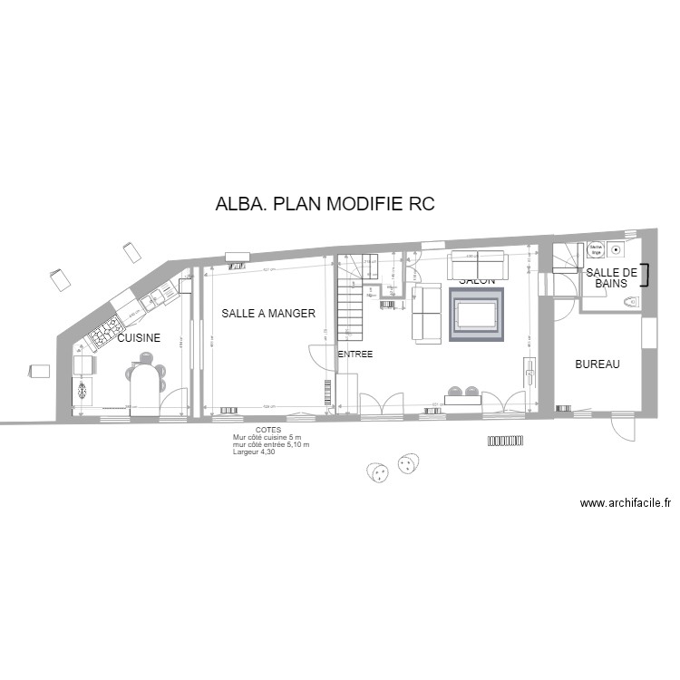 PLAN MODIFIE RC ALBA SALON 2. Plan de 0 pièce et 0 m2