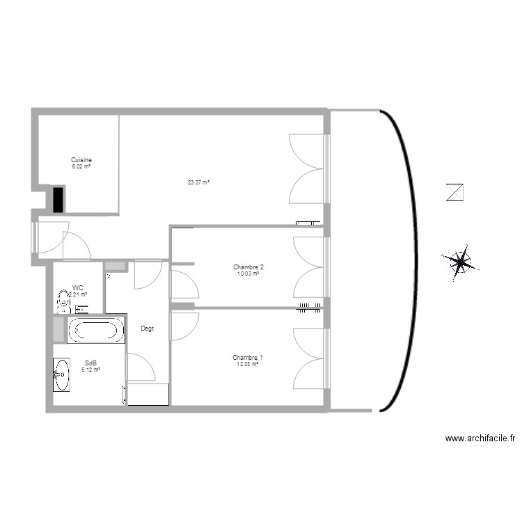 Appartement 2 V2. Plan de 0 pièce et 0 m2