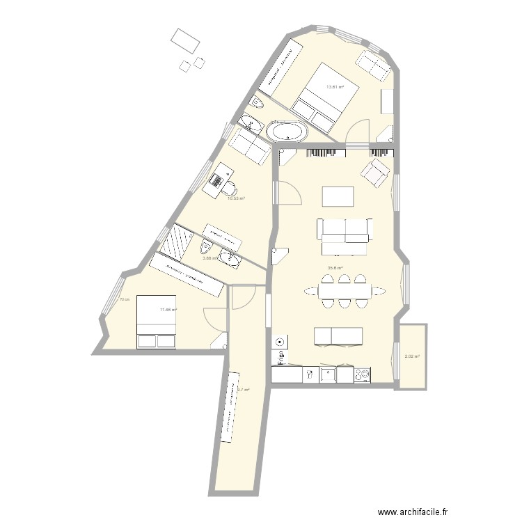 tolbiac 13eme 0311 5. Plan de 0 pièce et 0 m2