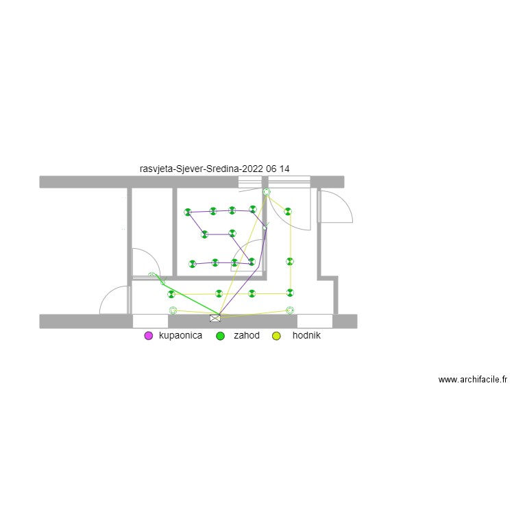 plan-Rasvjeta-Sjever-Sredina. Plan de 0 pièce et 0 m2