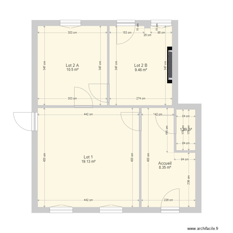 Local de la Poste. Plan de 0 pièce et 0 m2