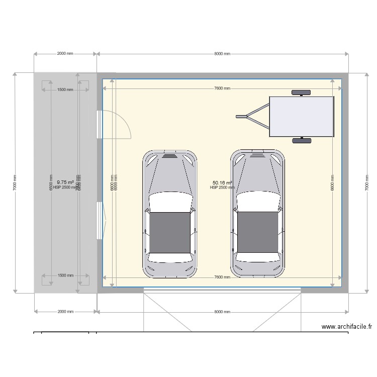 plan garage 8mx7m. Plan de 0 pièce et 0 m2