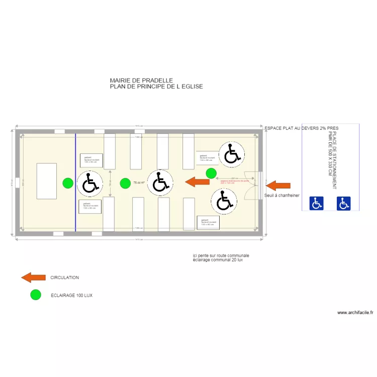 église de pradelle. Plan de église de pradelle. Plan de