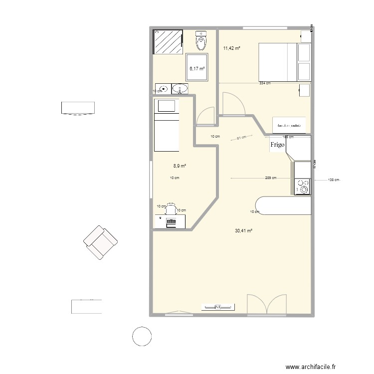 LOFT AYTRE 3. Plan de 4 pièces et 57 m2