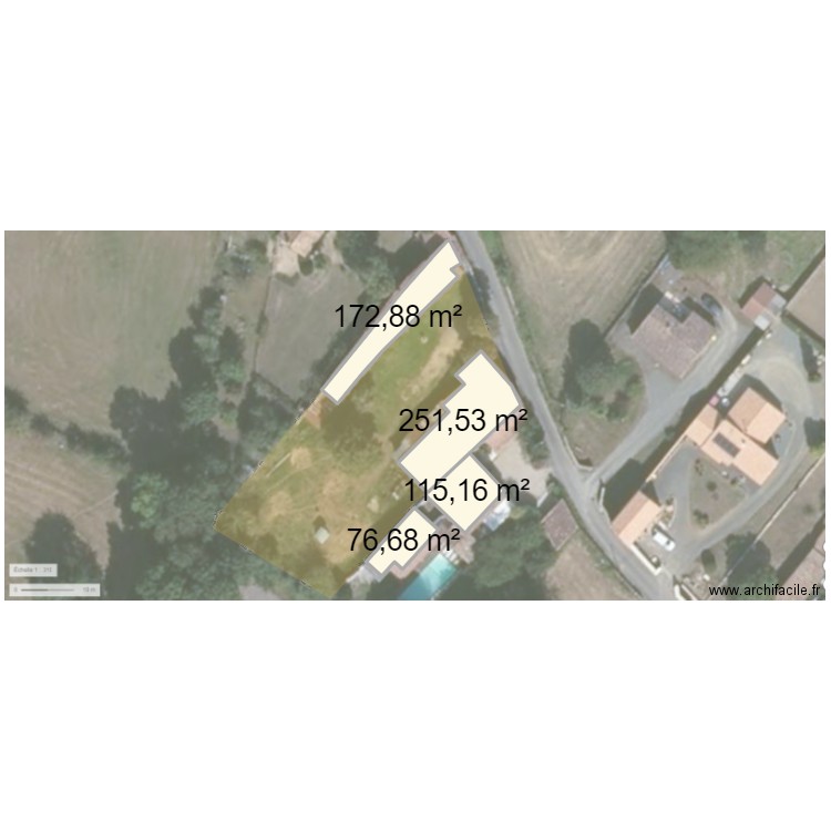 Patis cadastre et satellite. Plan de 0 pièce et 0 m2