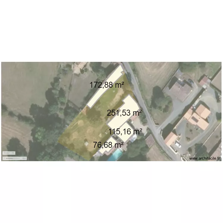 Patis cadastre et satellite. Plan de 