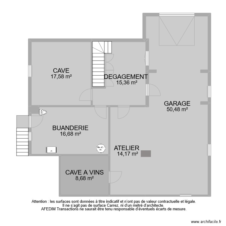 BI 6278 SOUS SOL. Plan de 7 pièces et 123 m2